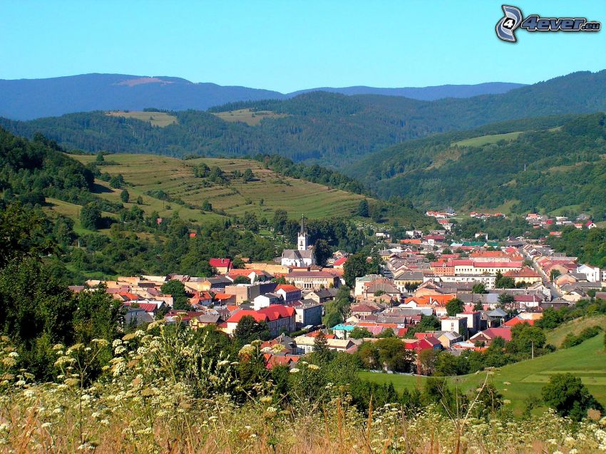Dobšiná, village, paysage, vue sur la ville