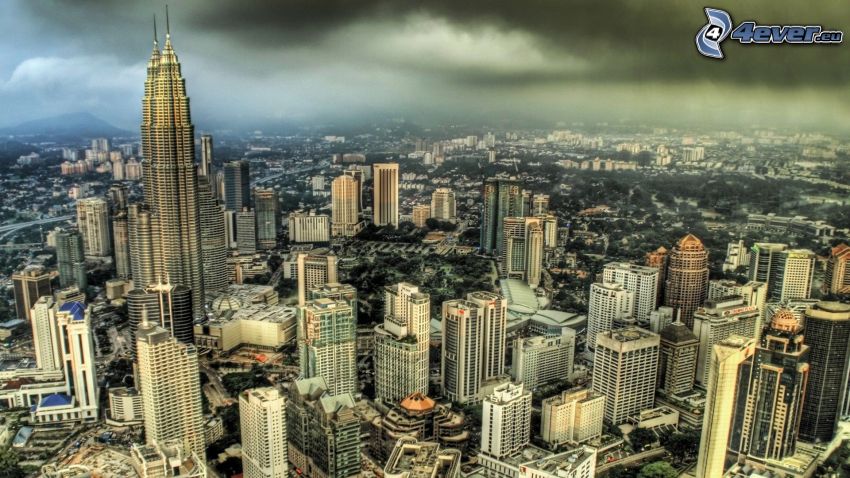 Kuala Lumpur, Petronas Towers, HDR