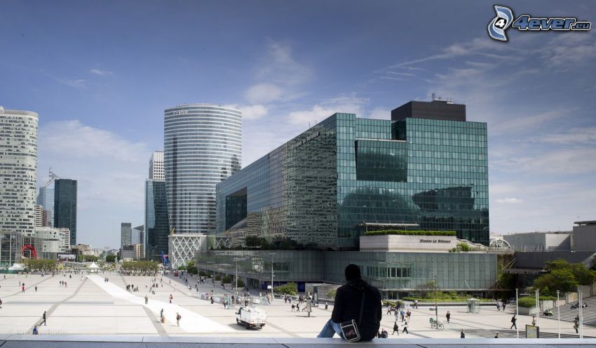 La Défense, gratte-ciel, place, Paris