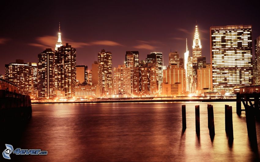 Manhattan, ville dans la nuit