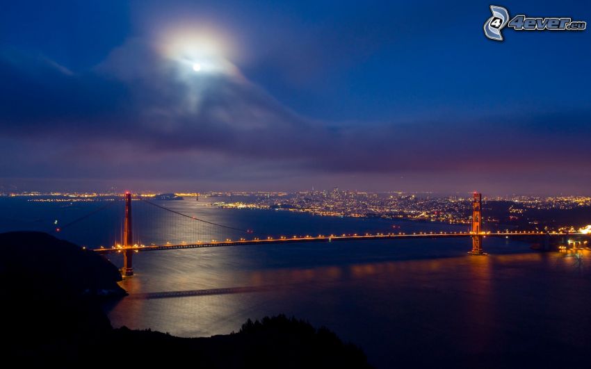 San Francisco, Golden Gate, ville dans la nuit
