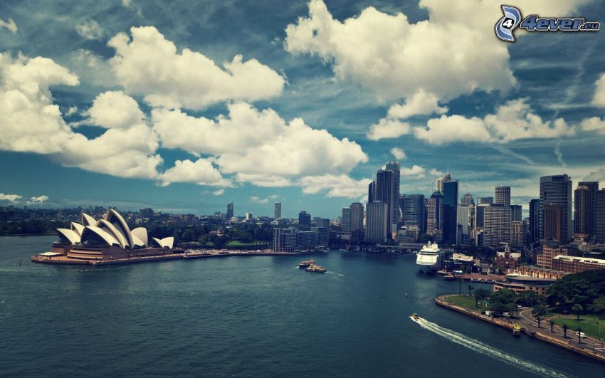 Sydney Opera House, Sydney, nuages