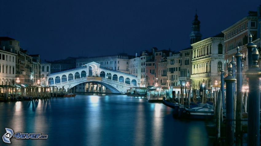 Venise, Italie, pont, eau, navires