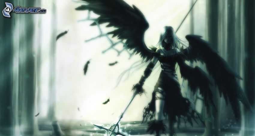 ange, ailes noires