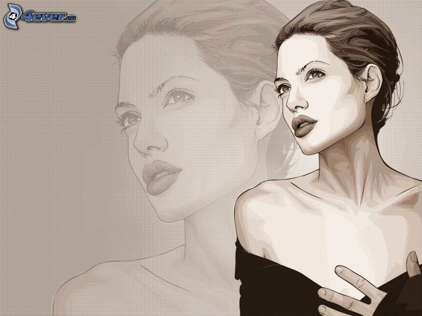 Angelina Jolie, femme dessiné