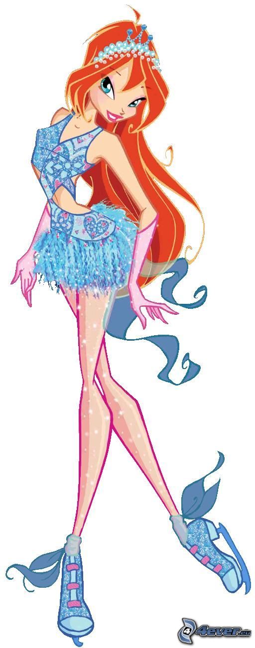 Bloom, patineuse, sexy anime fille, Winx Club