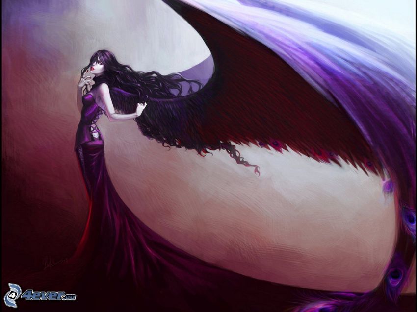 femme avec des ailes, gothique