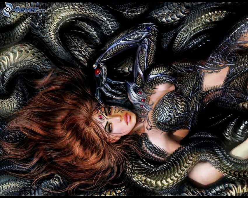 femme fantaisie, des serpents