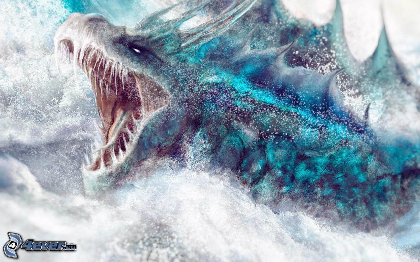 monstre marin, un dragon d'eau