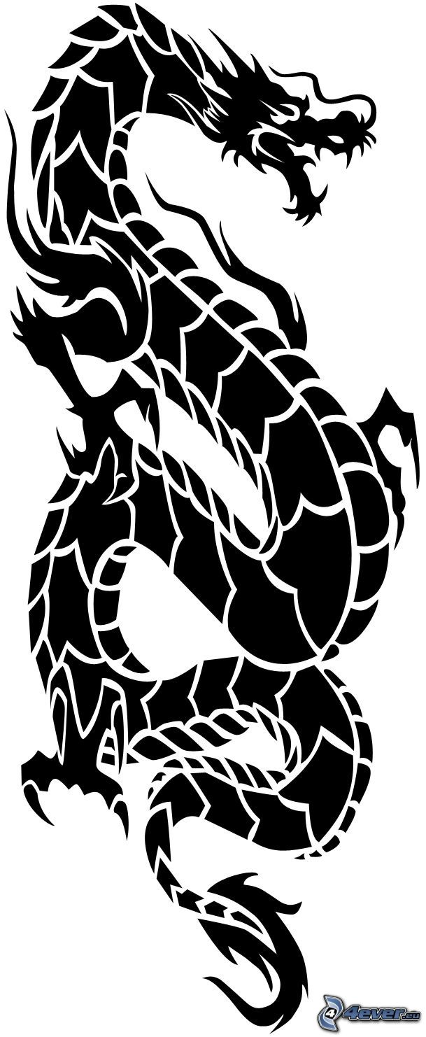 dragon noir, dessin animé