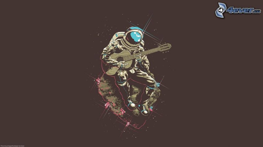 astronaute, guitare