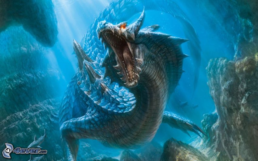 Créature de l'eau, un dragon d'eau