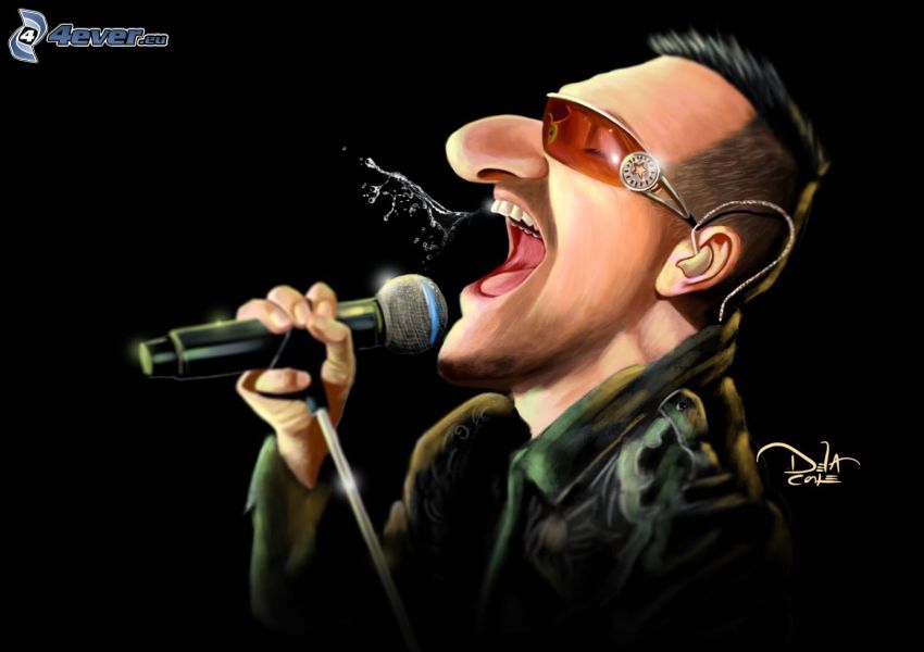 Bono Vox, caricature, chant