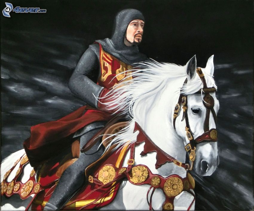 chevalier, cheval blanc