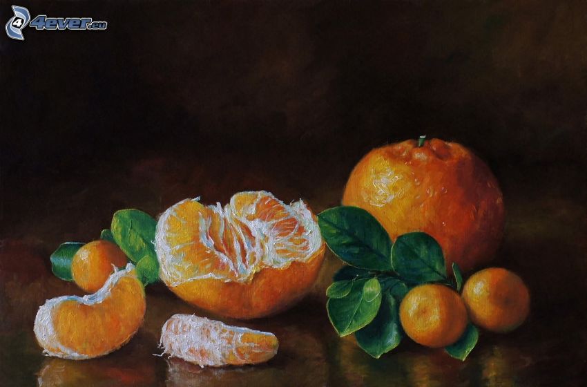 mandarine, peinture