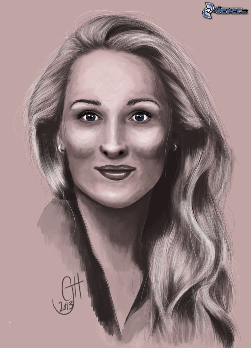 Meryl Streep, femme dessiné