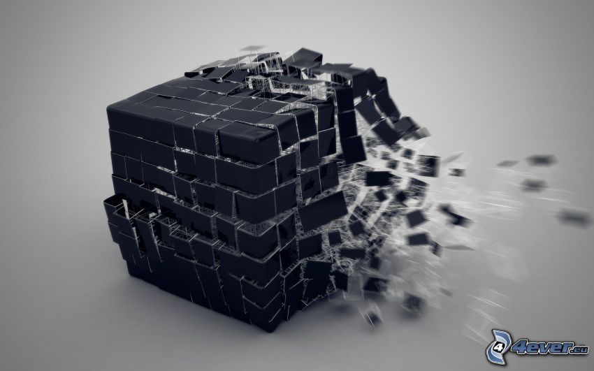 cube, explosion
