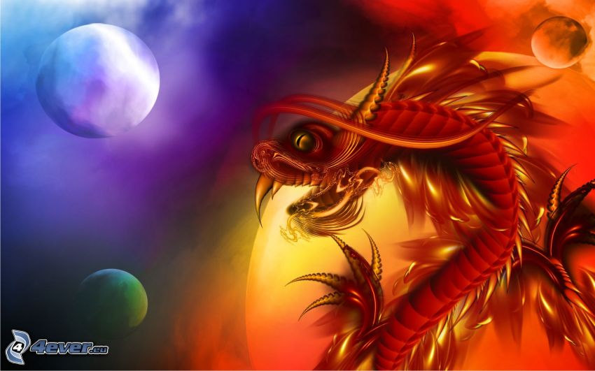 dragon rouge, planètes