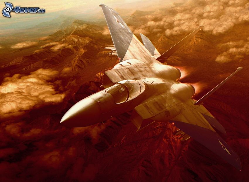 F-15 Eagle, paysage, jeu PC