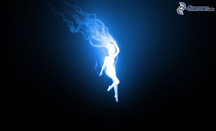 silhouette de femme, fumée