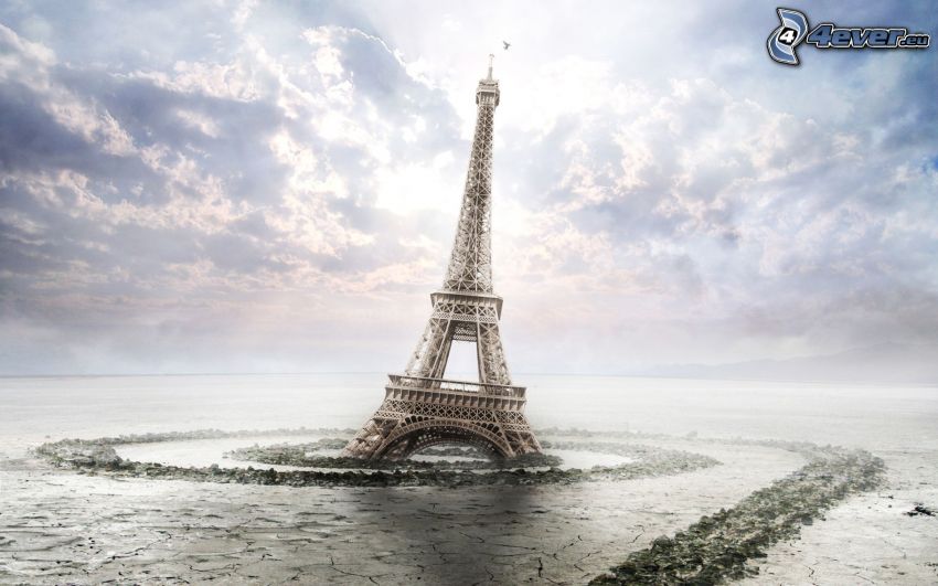 Tour Eiffel, boue, inondation