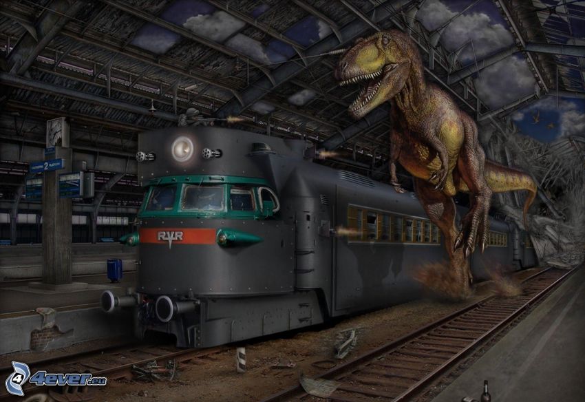 train, Tyrannosaurus