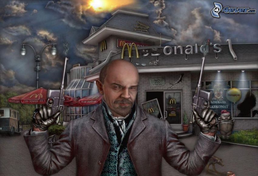 homme avec un fusil, McDonald's