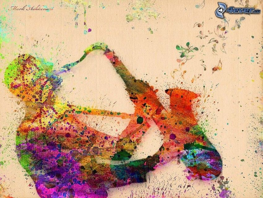 saxophoniste, saxophone, couleurs