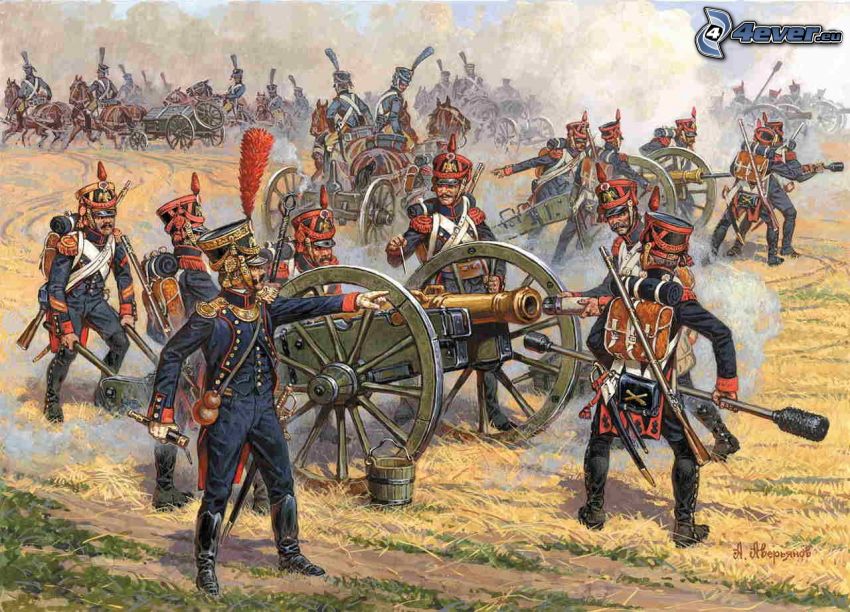 soldats, canon, Napoleon Bonaparte