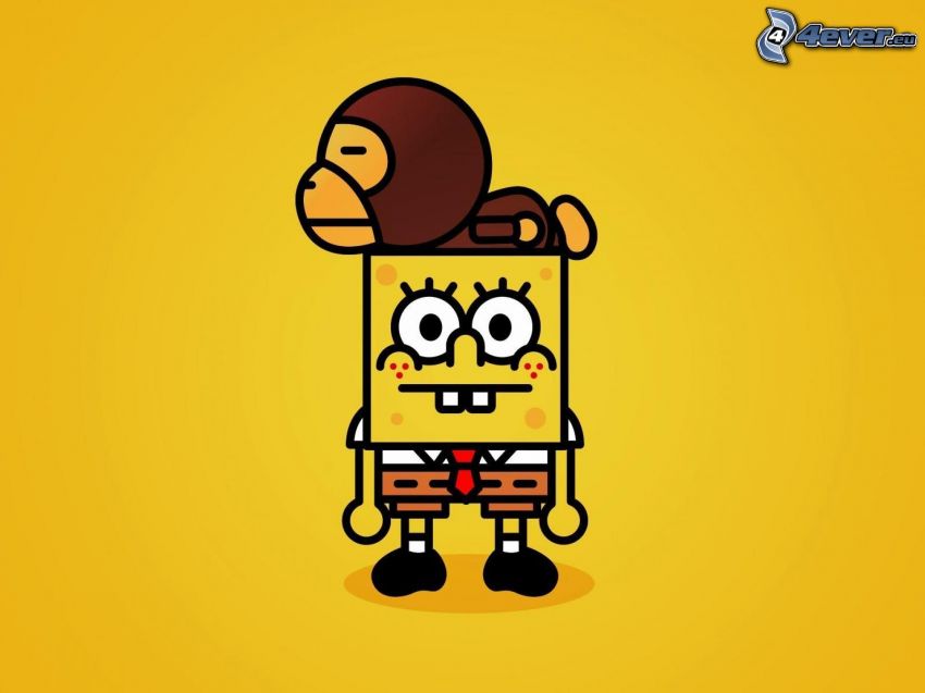 Spongebob, personnage de dessin animé, singe