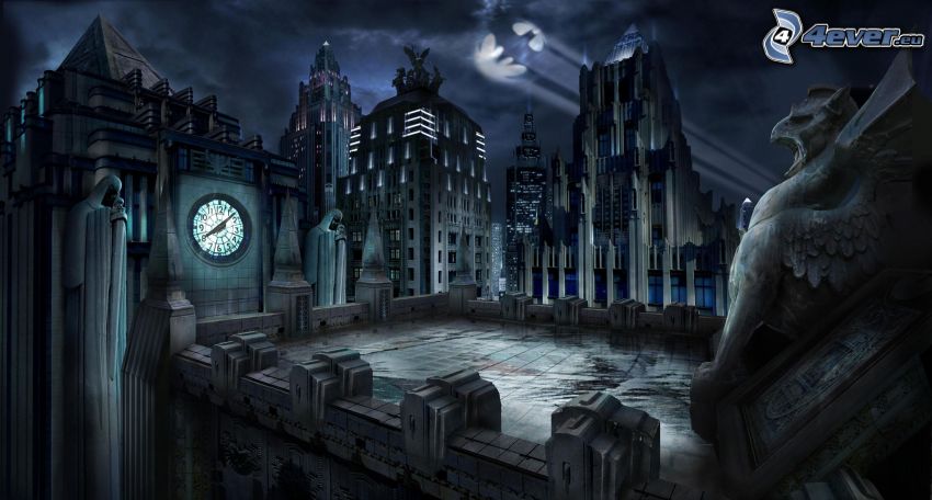 ville dans la nuit, Batman