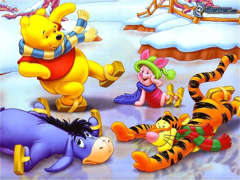 Winnie l'Ourson, Winnie the Pooh, patinage