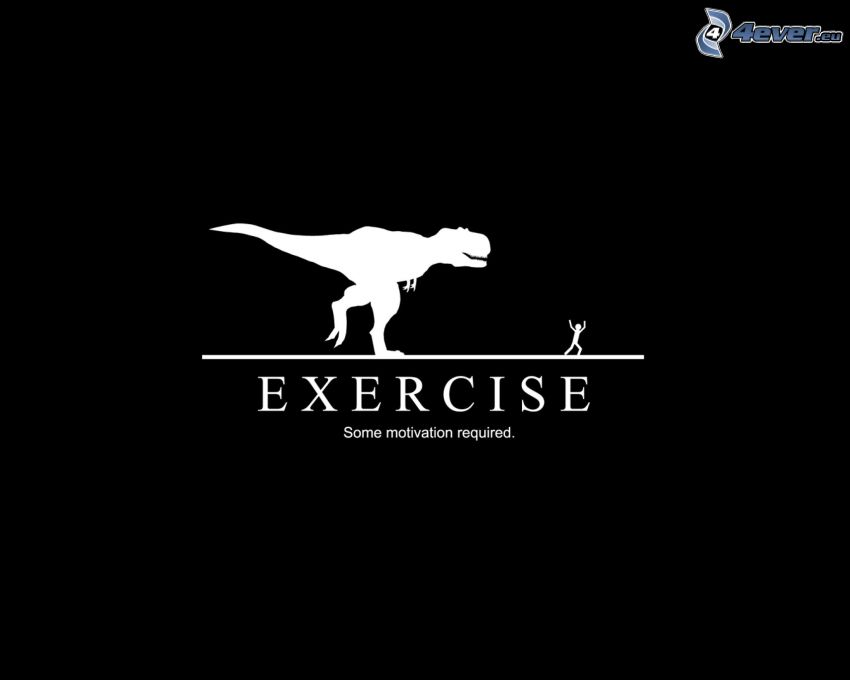 Tyrannosaurus, humain, exercice, motivation