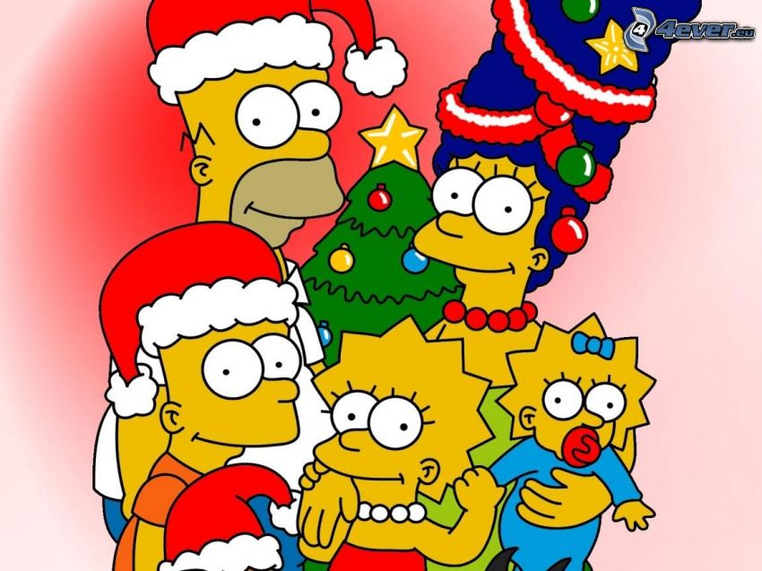famille, noël, Les Simpsons