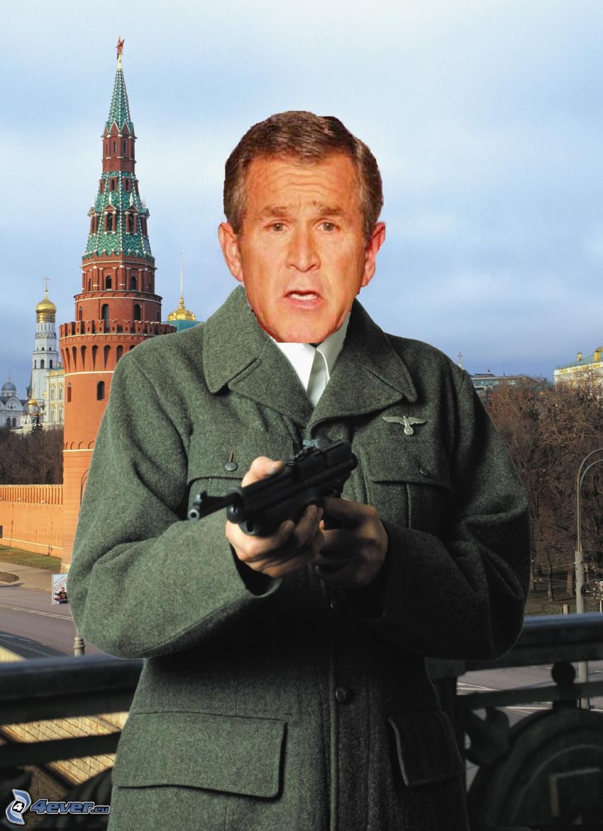 George Bush, Kremlin, Moscou, arme, pont