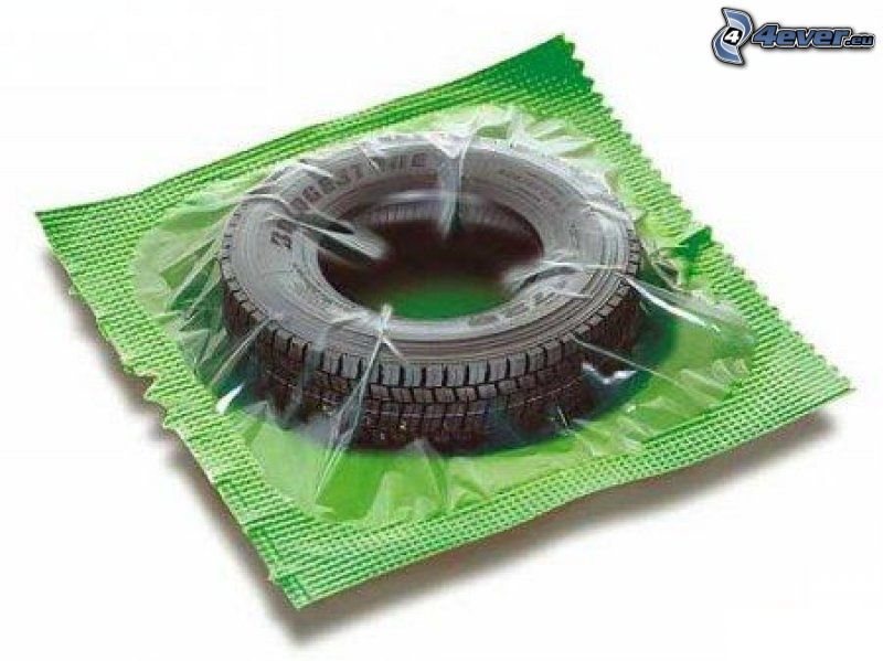 caoutchouc, préservatif, pneu