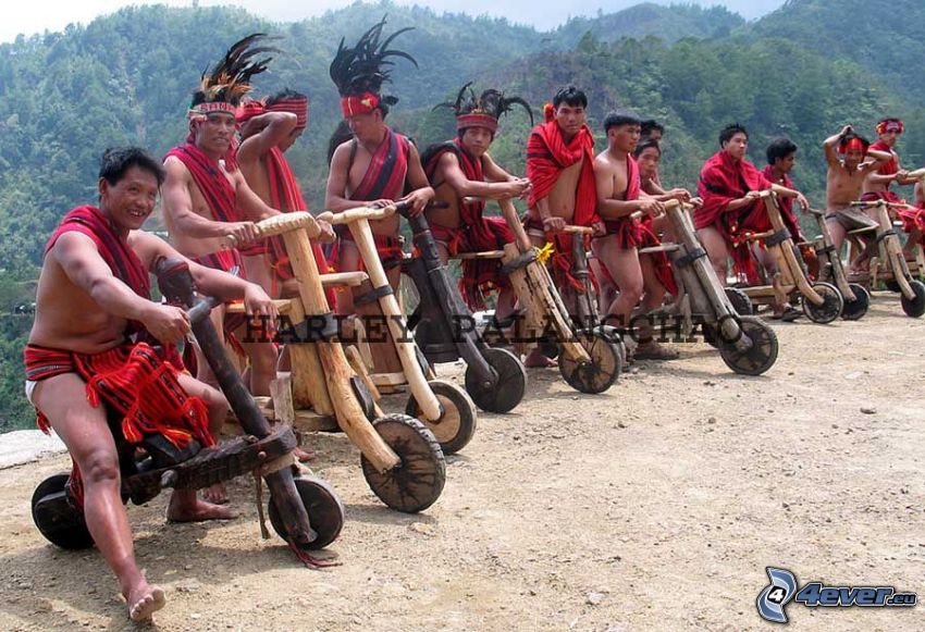 gens, peuples indigènes, scooters