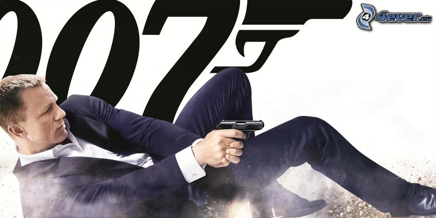 Daniel Craig, James Bond, homme avec un fusil