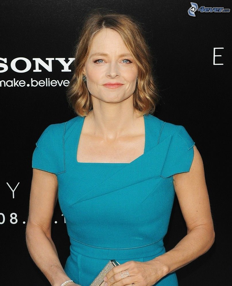 Jodie Foster, robe turquoise
