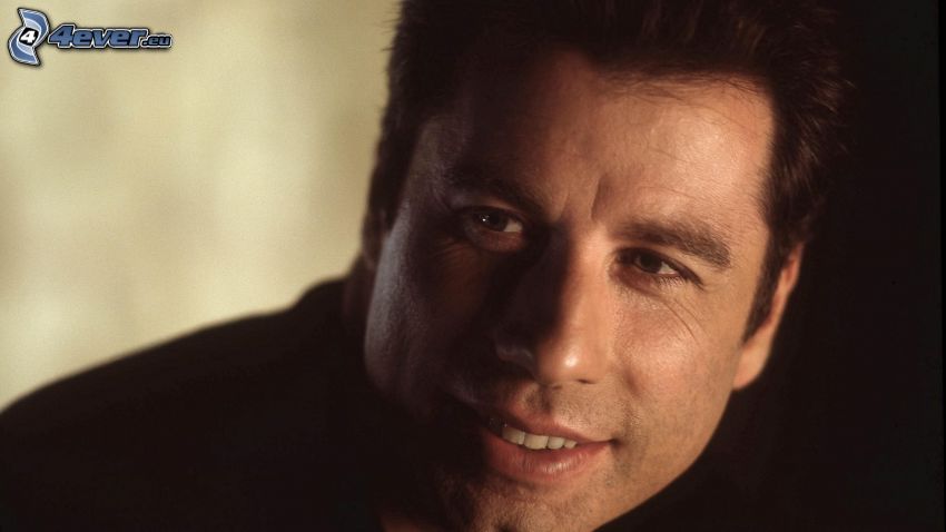 John Travolta, sourire, regard