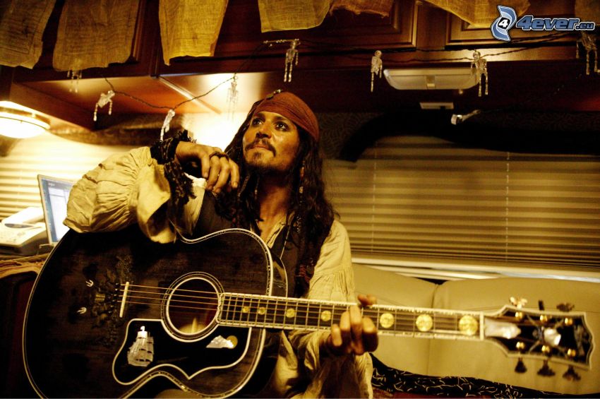 Johnny Depp, Jack Sparrow, guitare