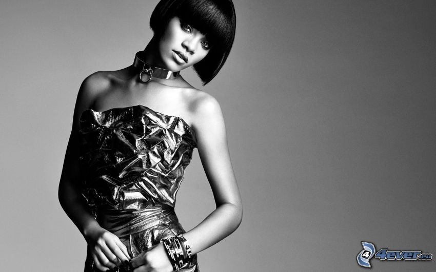 Rihanna, photo noir et blanc