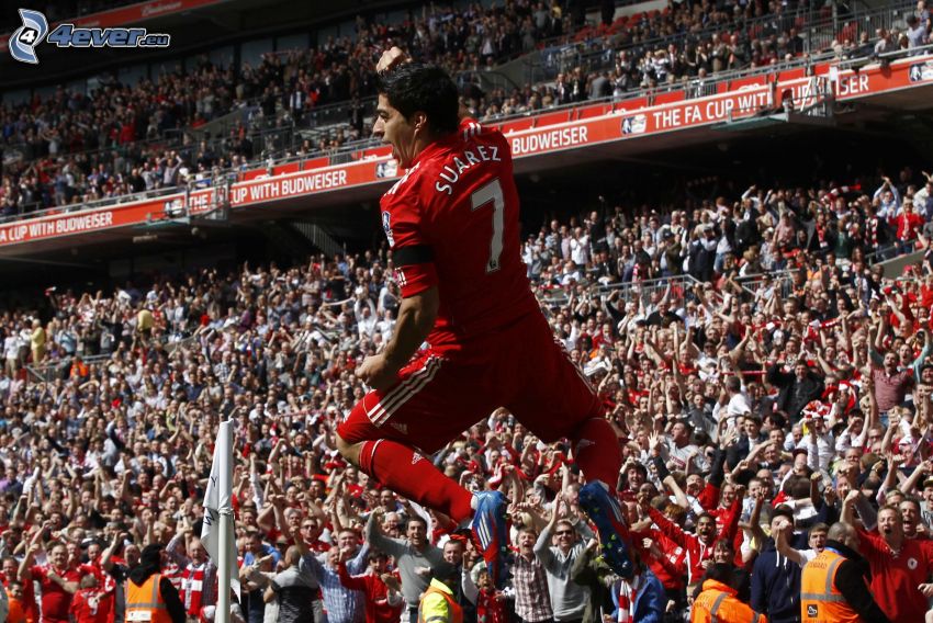 Luis Suárez, footballeurs, saut, spectateurs