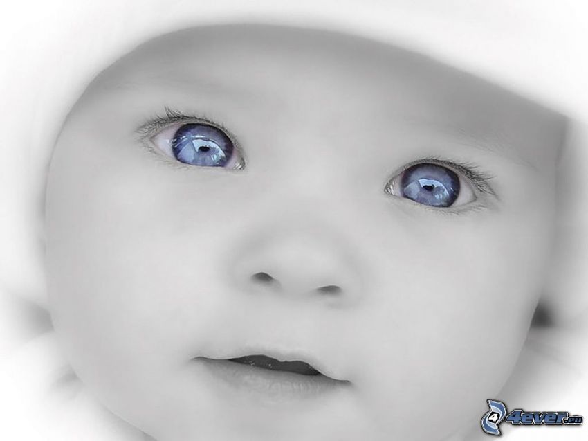 enfant aux yeux bleus, bébé