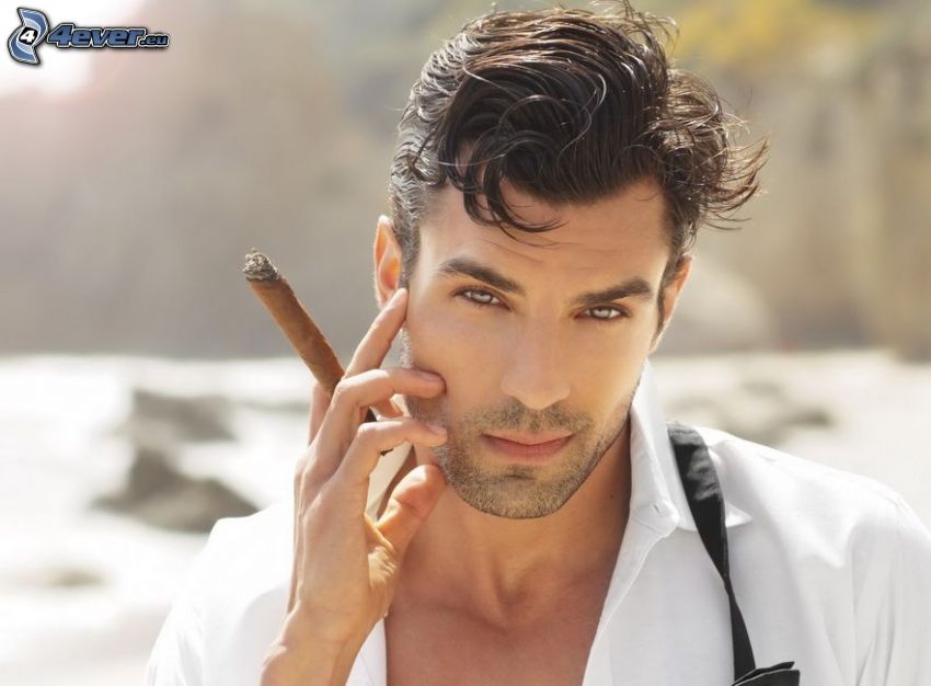 homme, cigare