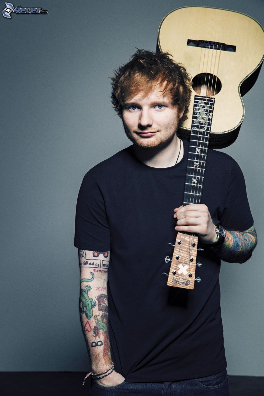 Ed Sheeran, homme avec la guitare