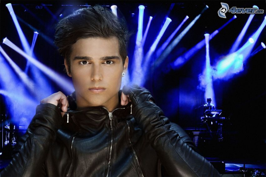 Eric Saade, veste en cuir