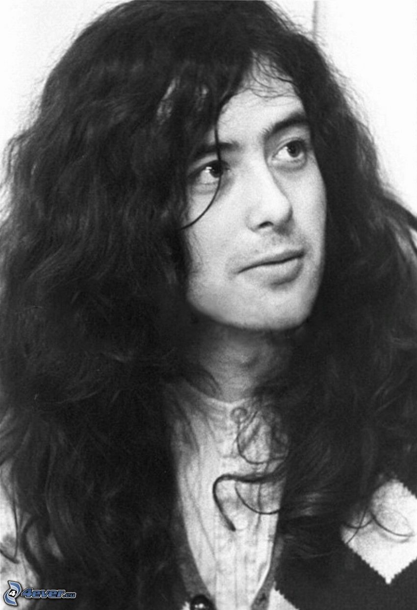 Jimmy Page, Guitariste, quand elle est jeune, photo noir et blanc