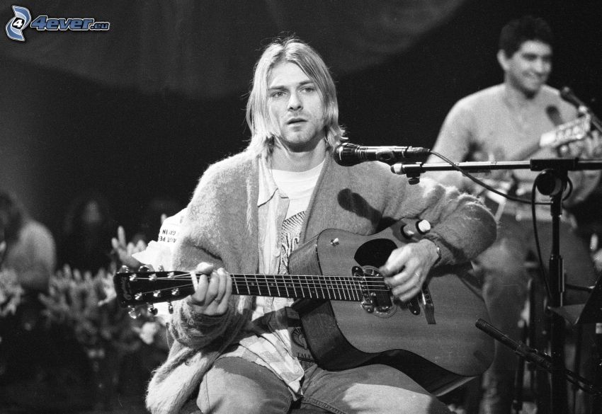 Kurt Cobain, guitare, microphone