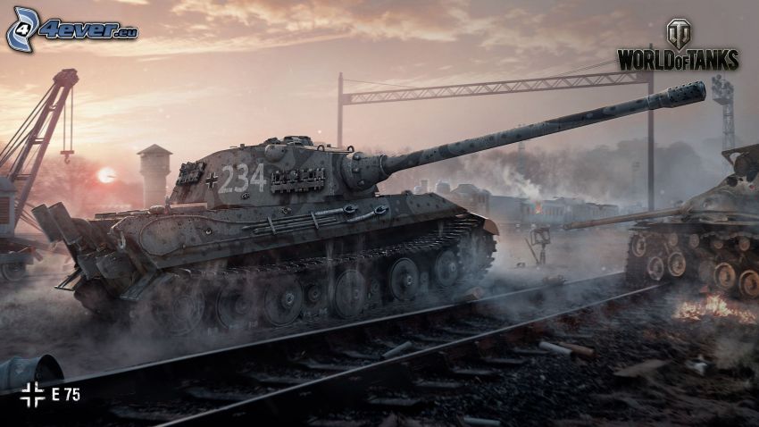 Tiger 2, World of Tanks, char, rails